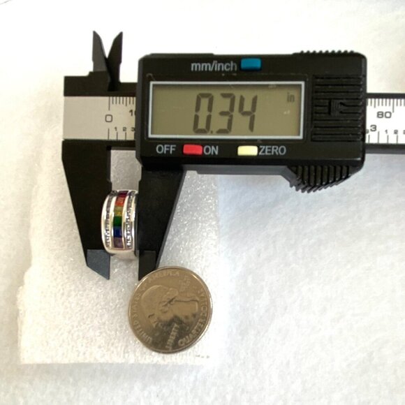 Ross-Simons Sterling Silver Channel Set Multi Gemstone Chakra Band Ring Sz 6.75 - Picture 15 of 16